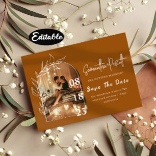 Invitation Belle Arche En Terracotta Économisez La Date Invit