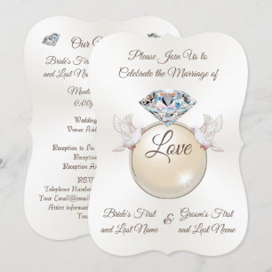 Invitation Belle bague en diamant Inséparable de mariage Invi