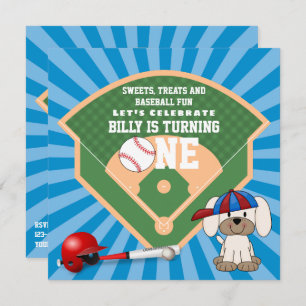 Invitation Belle baseball Chien Chien Chien Chien Chien 1er A
