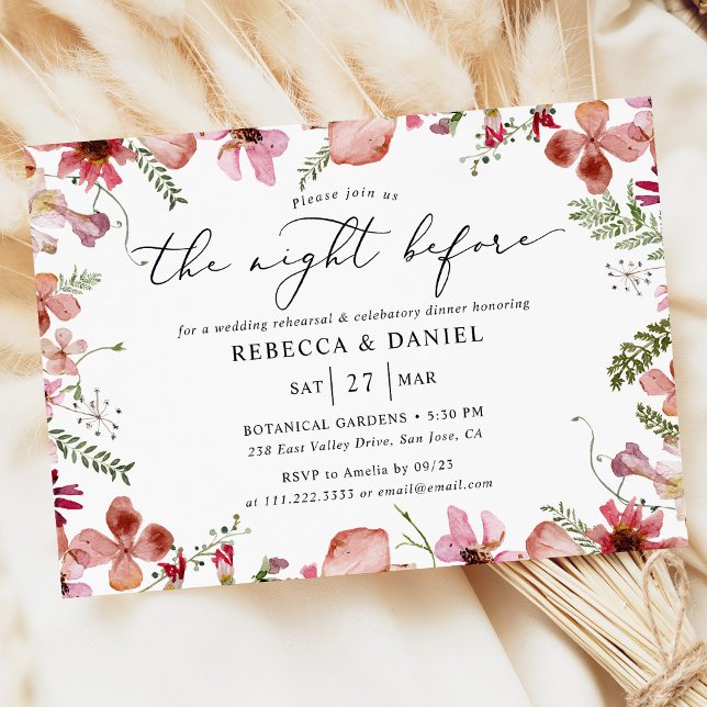 Invitation Belle Botanique La Nuit Avant Le Dîner De La Répét (Créateur téléchargé)