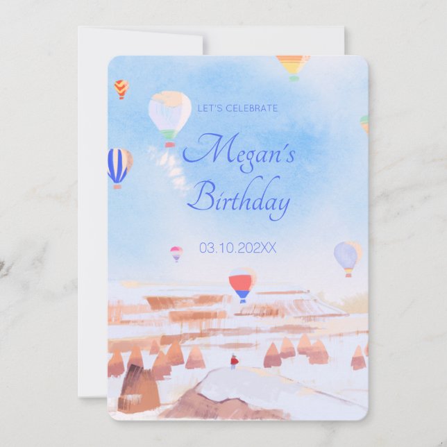 Invitation Belle Cappadoce en montgolfière anniversaire (Devant)