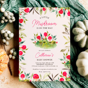 Invitation Belle cascade petit baby shower champignon
