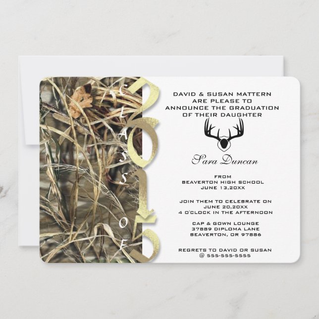 Invitation Belle Classique Élégante 2015 Graduation Invitatio (Devant)