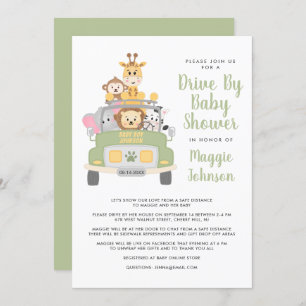 Invitation Belle Conduite Par Le Baby shower Animal Safari