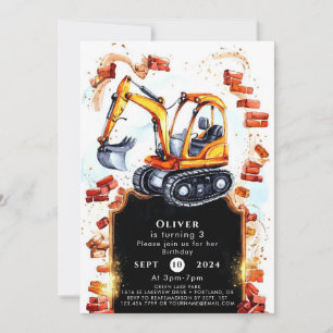 Invitation Belle construction simple Anniversaire