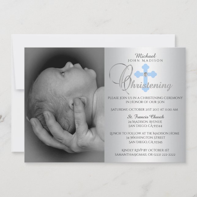 Invitation Belle Croix Bleue d'Argent (Devant)