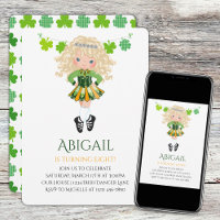 Belle Danse Irlandaise Blond Girl Shamrock Anniver