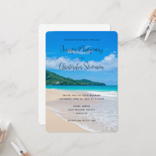 Invitation Belle Destination Tropicale Sandy Beach Mariage