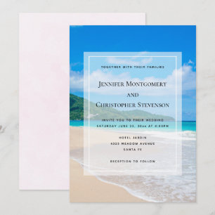 Invitation Belle Destination Tropicale Sandy Beach Mariage