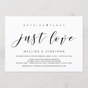 Invitation Belle Élégance, Noir, Elopement Mariage