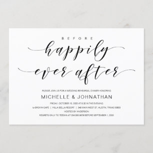 Invitation Belle Élégance, Script noir, Dîner de répétition