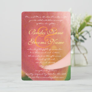 Invitation Belle Elégante Calla Rose pâle Mariage