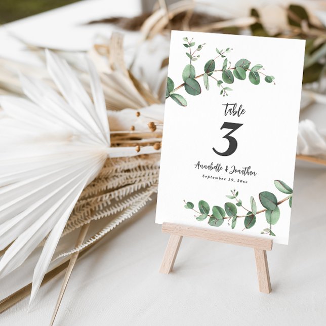 Invitation Belle élégante table mariage de feuillage eucalypt (Créateur téléchargé)