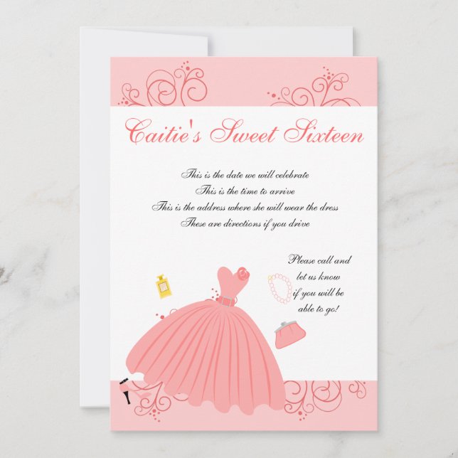 Invitation Belle et belle robe (Devant)