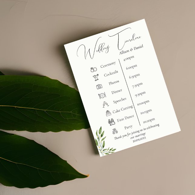 Invitation Belle et élégante chronologie de mariage (Créateur téléchargé)