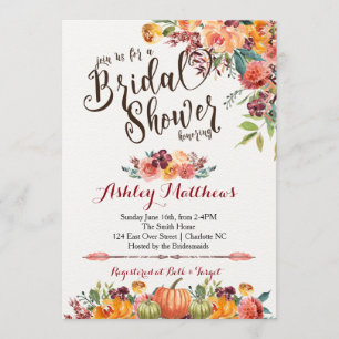 Invitation Belle FalFloral nuptiale Invitation, bébé