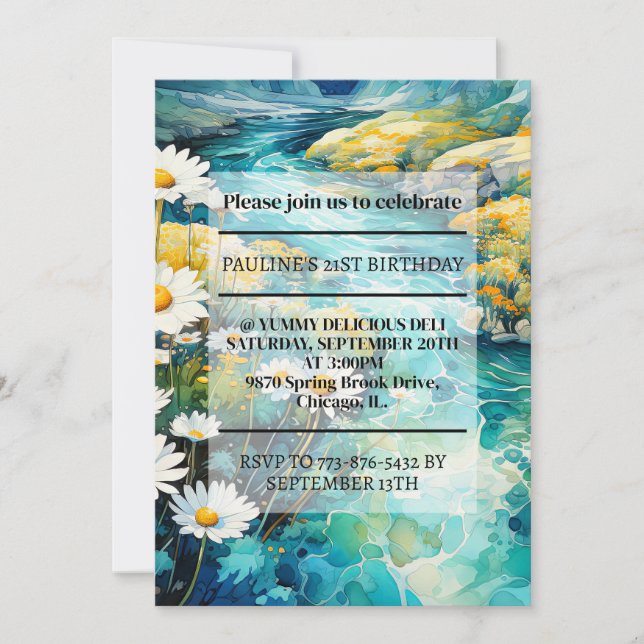 Invitation Belle fête d'anniversaire de Springtime Creek (Devant)