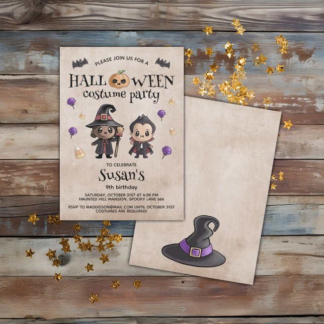 Invitation Belle fête d'anniversaire d'Halloween (Créateur téléchargé)