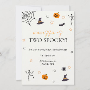 Invitation Belle fête d'anniversaire d'Halloween Deux invitat