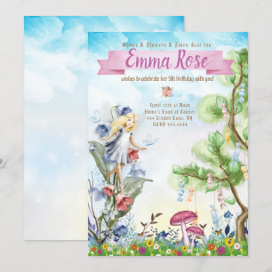 Invitation Belle fête d'anniversaire fée