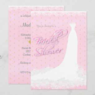 Invitation Belle Fête de l'mariée religieuse de Satin Rose