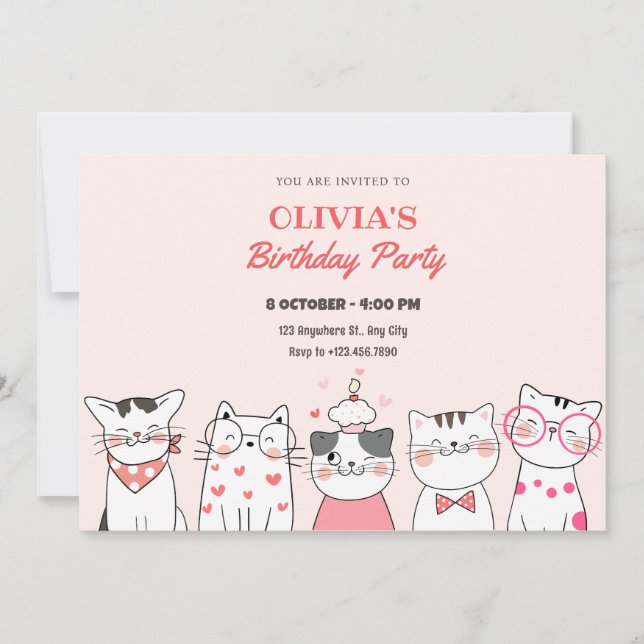 Invitation Belle fête des chats (Devant)