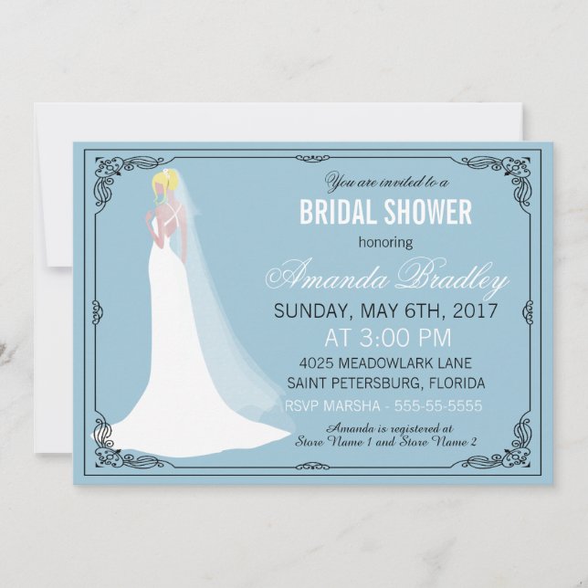 Invitation Belle Fête des mariées Blonde Bride (Devant)