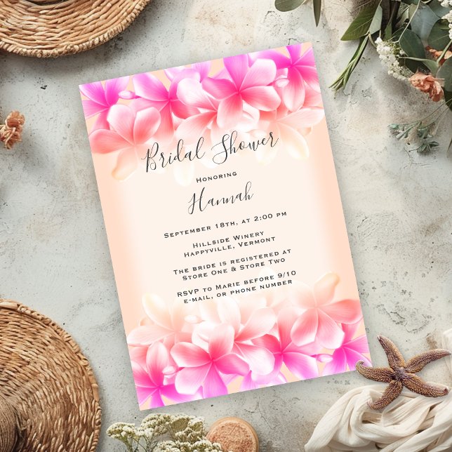 Invitation Belle Fête des mariées de fleurs hawaïennes (Créateur téléchargé)