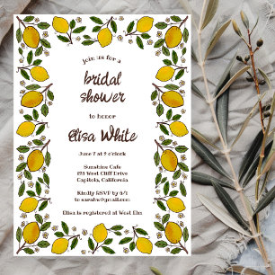 Invitation Belle FÊTE DES MARIÉES d'été aux citrons PERSONNAL