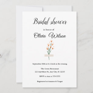 Invitation Belle Fête des mariées Fleur sauvage couleur rose