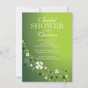 Invitation Belle Fête des mariées Shamrock irlandaise moderne