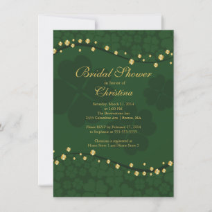 Invitation Belle Fête des mariées Shamrock irlandaise moderne