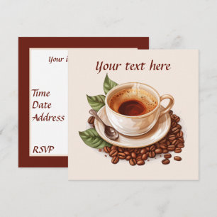 Invitation Belle fête du café ajouter du texte