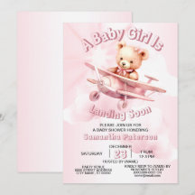 Belle fille Bébé Ours Pilote Avion Rose Belle