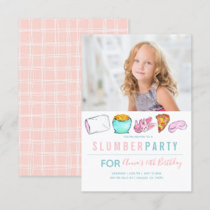 Invitation Belle fille sommeil fête sommeil sur l'invitation 