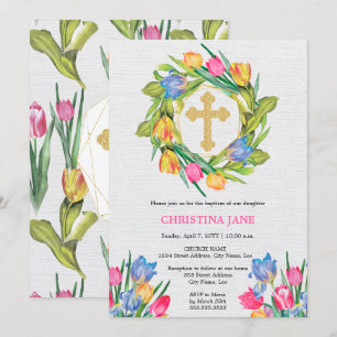 Invitation Belle Fleur de Baptême