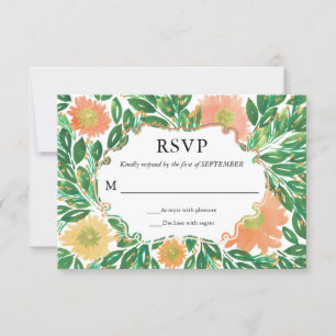 Invitation Belle Fleurs Aquarelle Peinture RSVP Card