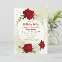 Belle fleurs rouges vert feuilles anniversaire