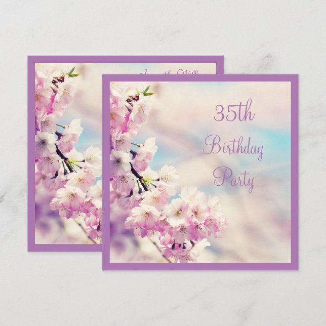 Invitation Belle floraison 35e anniversaire (Devant / Derrière)