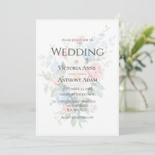 Invitation Belle Floral Neutre Élégant Mariage