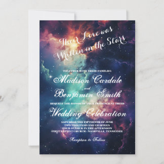 Invitation Belle Galaxy Celestial Sous les étoiles Mariage