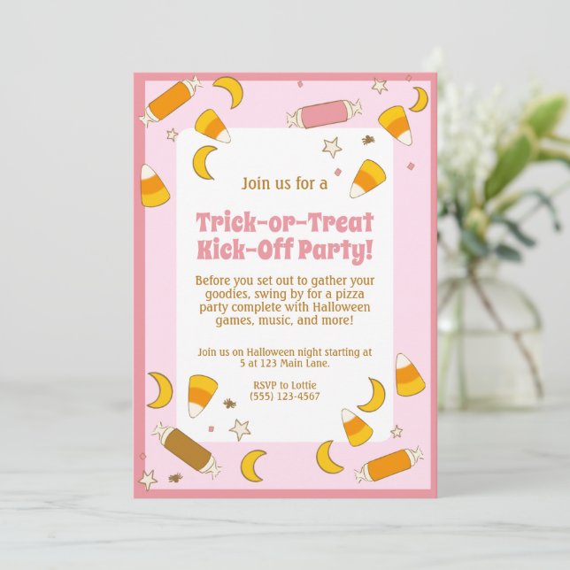 Invitation Belle Halloween Costume Party Trick or Treat (Debout devant)