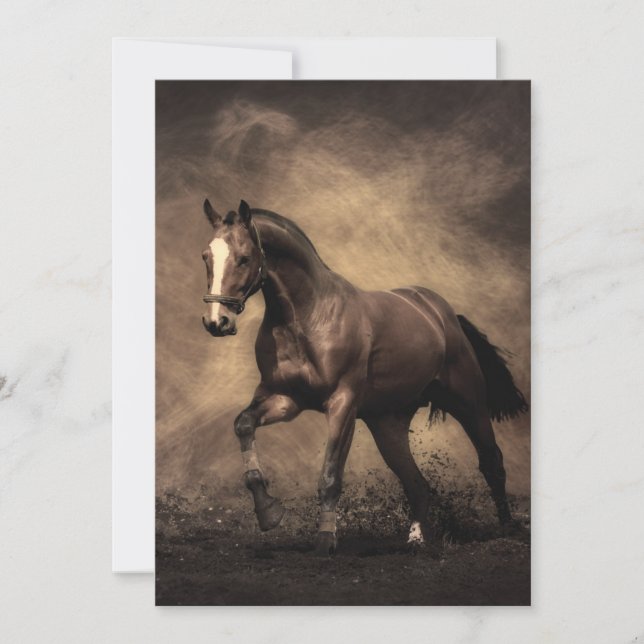Invitation Belle housse de coussin de cheval brun (Devant)