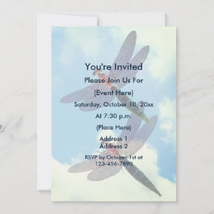 Invitation Belle libellule Blue Sky Nature Party