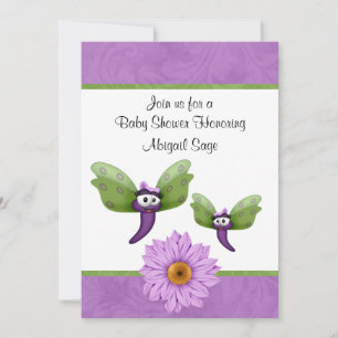 Invitation Belle libellule et Baby shower de fleurs Invitatio