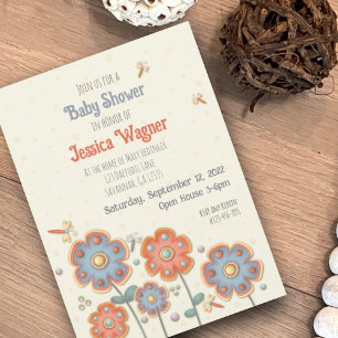 Invitation Belle libellule floraleBaby shower d'inspirité