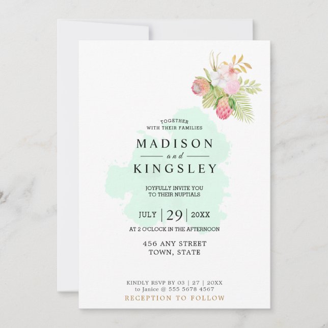 Invitation Belle Lime Green 💚 Élégant Mariage Boho (Devant)