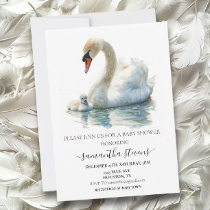 Invitation Belle Maman Bébé Cygne sous la Douche