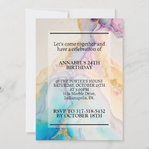 Invitation Belle Marbre Imprimer Anniversaire Fête