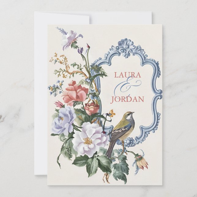 Invitation belle mariage de la faune de la flore (Devant)